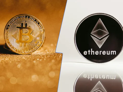 A comparison of Bitcoin and Ethereum, highlighting their differences, uses, and market impacts.