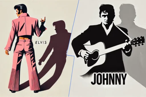 A comparison of Elvis Presley and Johnny Cash, highlighting their careers, famous songs, and impact on music.