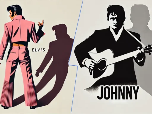 A comparison of Elvis Presley and Johnny Cash, highlighting their careers, famous songs, and impact on music.