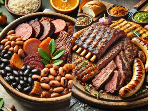 A comparison of Feijoada and Asado, highlighting their cultural significance, preparation methods, and popularity in Brazilian and Argentine cuisine.