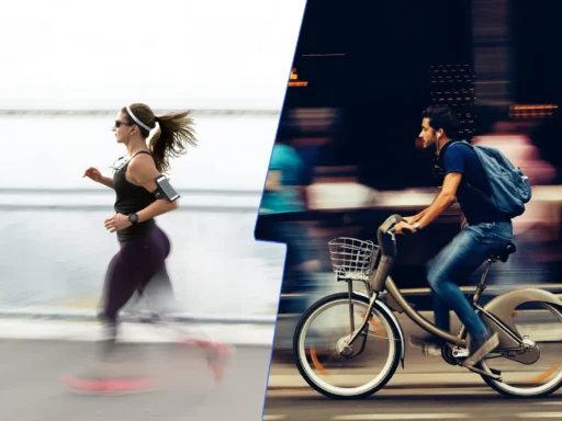 A side-by-side comparison of Running and Cycling, highlighting their benefits, types, and cultural impact.