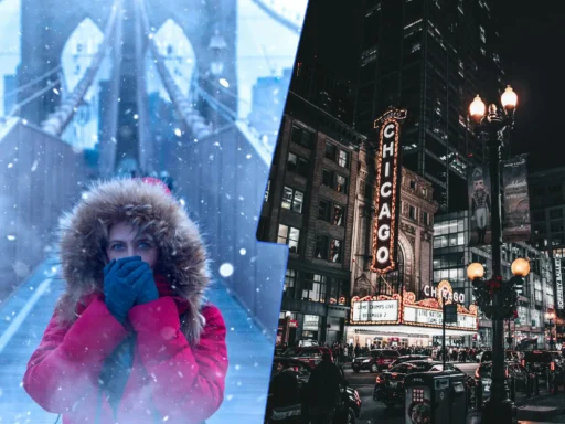 A comparison of New York and Chicago during Christmas, highlighting festive markets, decorations, and holiday spirit.