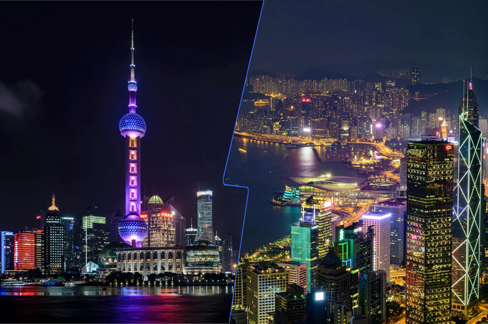 Comparison of Shanghai and Hong Kong during Christmas and New Year’s Eve, showcasing holiday lights, attractions, and seasonal celebrations.