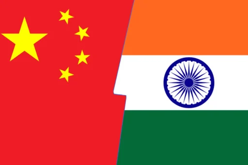 A side-by-side comparison of India and China, highlighting their economies, military strength, and technological growth.
